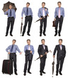 Photo: Isolated adult business man with umbrella Isolated adult business man with umbrella