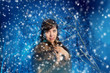 Photo: Beauty woman in winter forest Beauty woman in winter forest