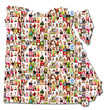 Portrait of a lot of people - map of egypt