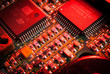 electronic board toned red