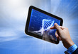 Dna strand On The Tablet Screen