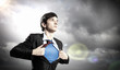 Young superhero businessman