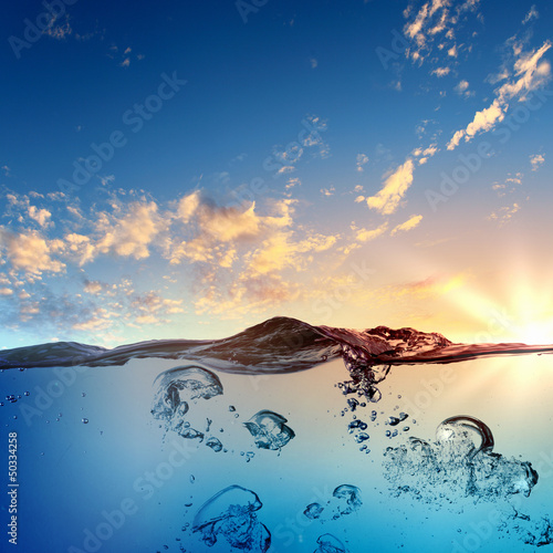 Photo: Sea wave with bubbles Sea wave with bubbles