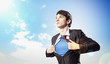 Young superhero businessman