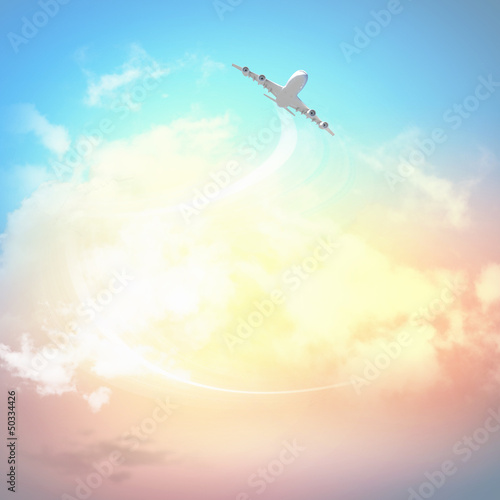 Photo: Image of airplane in sky Image of airplane in sky