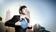 Young superhero businessman