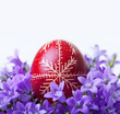Photo: Decorated easter egg with spring flowers Decorated easter egg with spring flowers