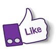 Thumbs up paper sticker used in a social networks