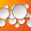 Abstract white paper speech bubbles in the shape of a circles on