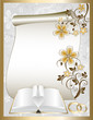 Wedding card with a floral pattern and  book