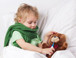 Photo: sick girl and teddy bear sick girl and teddy bear