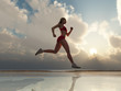 Illustration: Woman running on the beach Woman running on the beach