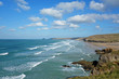 Perranporth beach waves, Cornwall England.