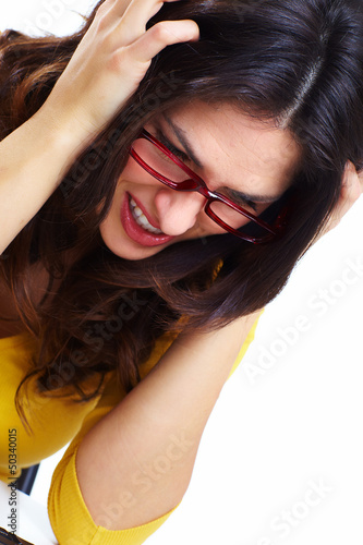 Photo: Woman having a stress. Woman having a stress.