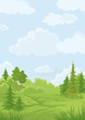 Vector: Landscape, summer forest Landscape, summer forest