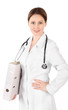 Foto: Smiling young doctor woman with stethoscope and folder isolated Smiling young doctor woman with stethoscope and folder isolated