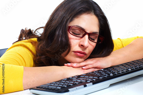 Photo: Business woman with laptop, computer. Business woman with laptop, computer.