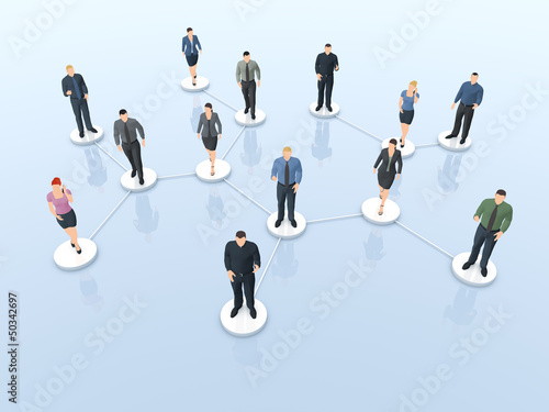 Illustration: Business Netzwerk - Vernetzung und Kontakte Business Netzwerk - Vernetzung und Kontakte