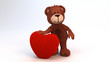 Teddybär mit Plüschherz