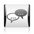 forum black and white square web glossy icon