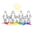 Regenbogenfamilie, Kinder- Buntstiftzeichnung