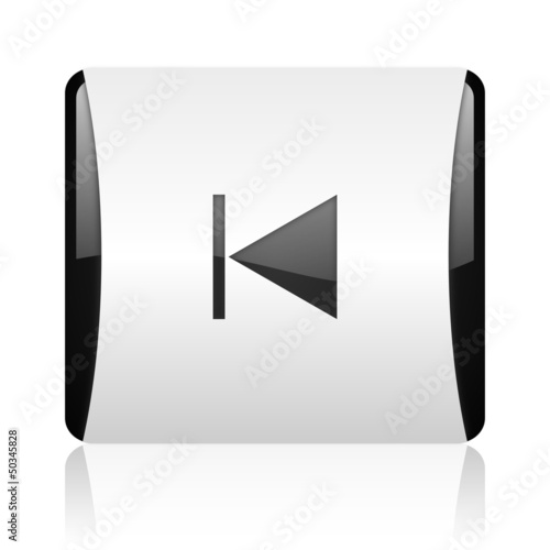 Illustration: prev black and white square web glossy icon prev black and white square web glossy icon