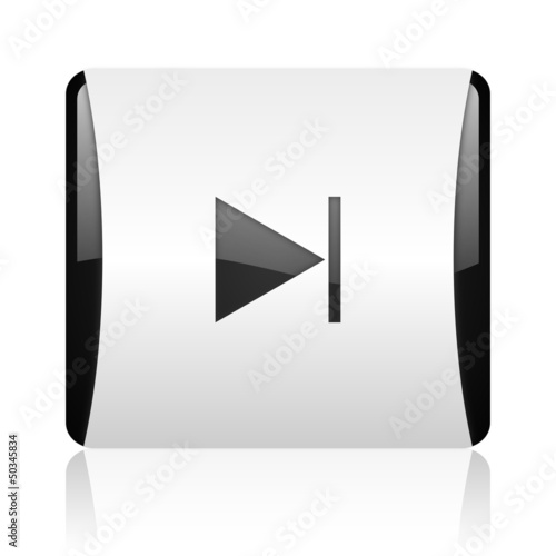 Illustration: next black and white square web glossy icon next black and white square web glossy icon