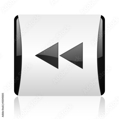 Illustration: scroll black and white square web glossy icon scroll black and white square web glossy icon