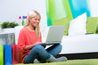 junge frau shoppt im internet