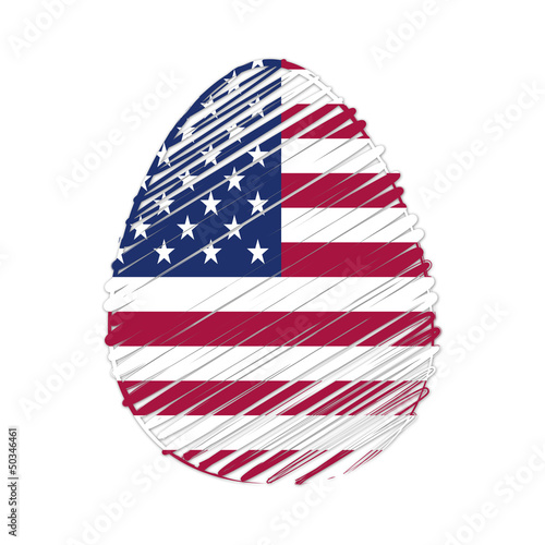 Illustration: USA flag in easter egg USA flag in easter egg