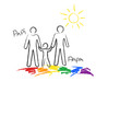 Regenbogenfamilie, "Papi+Papa" Kinder- Buntstiftzeichnung
