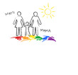 Regenbogenfamilie, "Mami+Mama" Kinder- Buntstiftzeichnung