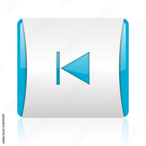 Illustration: prev blue and white square web glossy icon prev blue and white square web glossy icon