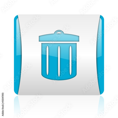 Illustration: recycle blue and white square web glossy icon recycle blue and white square web glossy icon