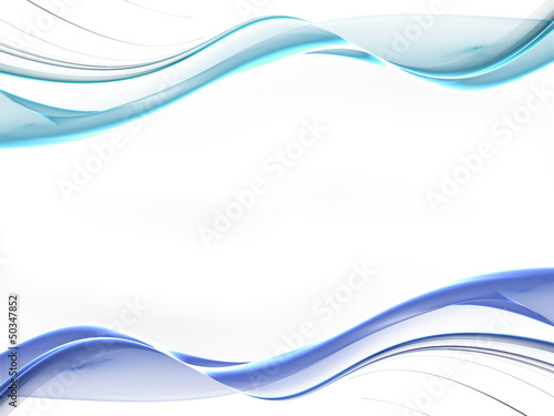Illustration: Abstract blue waves on white background Abstract blue waves on white background