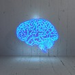 Illuminated bluelight   brain in a stylish background