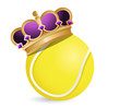 Tennis ball with a crown