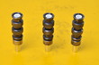 Used BNC connectors on yellow surface of device