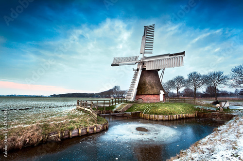 Photo: Dutch windmill in winter Dutch windmill in winter