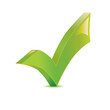 Vector illustration of check mark over white background
