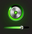 Glossy media player button and track bar