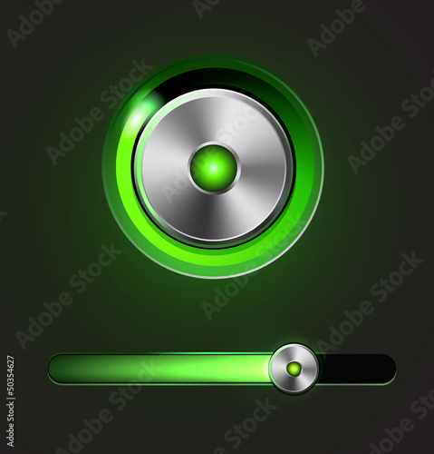 Vector: Glossy media player button and track bar Glossy media player button and track bar