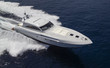 Italy, Tyrrhenian sea, Rizzardi 73 luxury yacht, aerial view