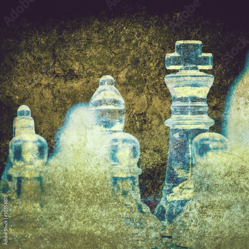 Photo: grunge chess game grunge chess game