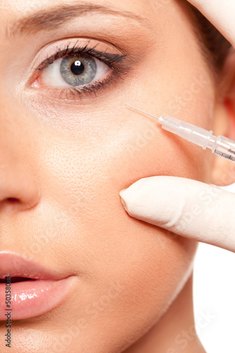 Photo: syringe injection beauty concept syringe injection beauty concept