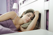 Sleeping alone in her bedroom