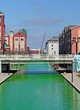 Downtown Indianapolis Canal dyed green for the St Patrick's Day