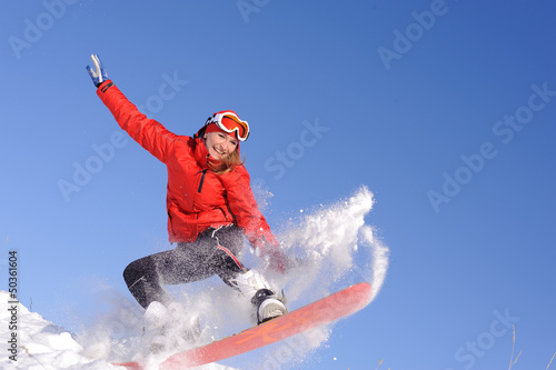 Photo: woman on snowboard woman on snowboard