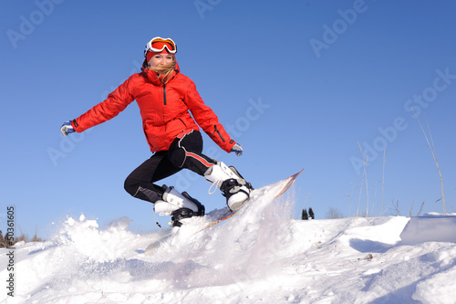 Photo: woman on snowboard woman on snowboard