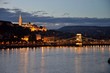 Budapest castle & bridge at night
